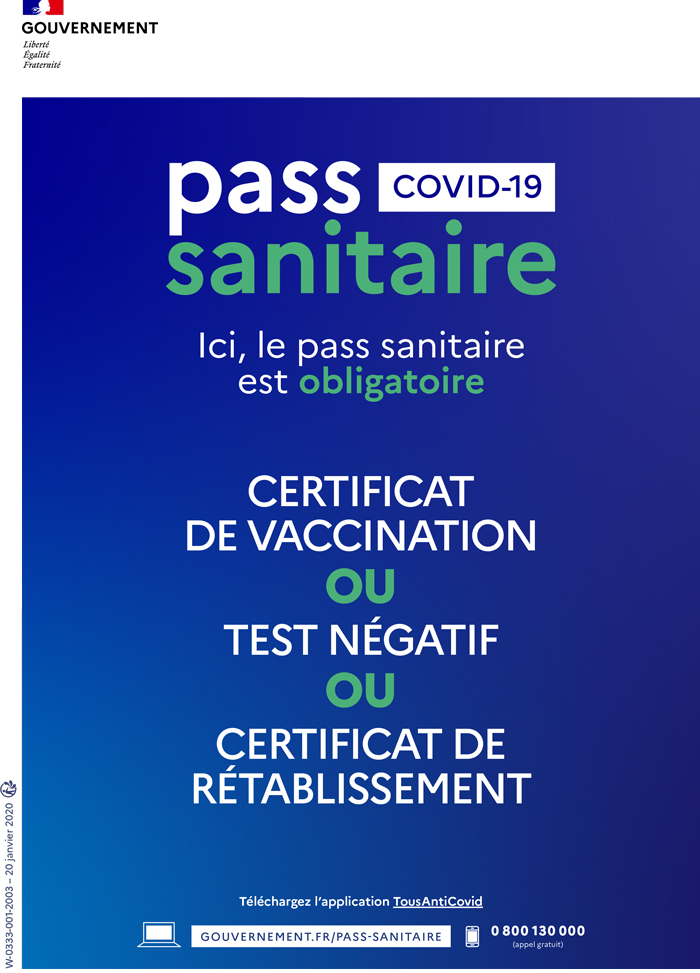 Passe sanitaire obligatoire